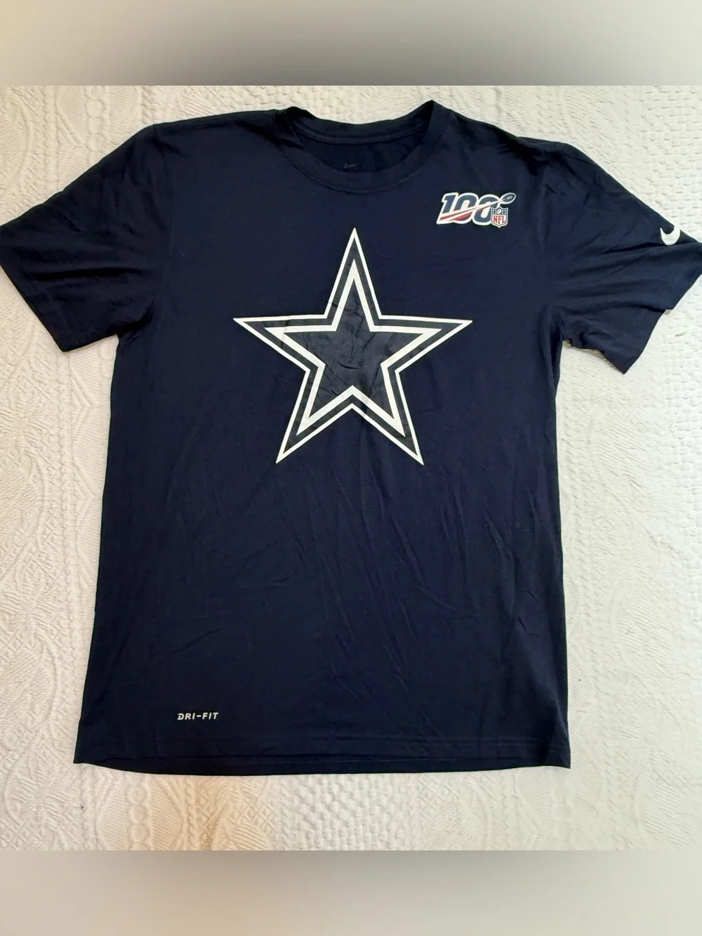 Dallas Cowboys 100th NFL Anniversary Dri Fit Tee Shirt Men’s Medium M